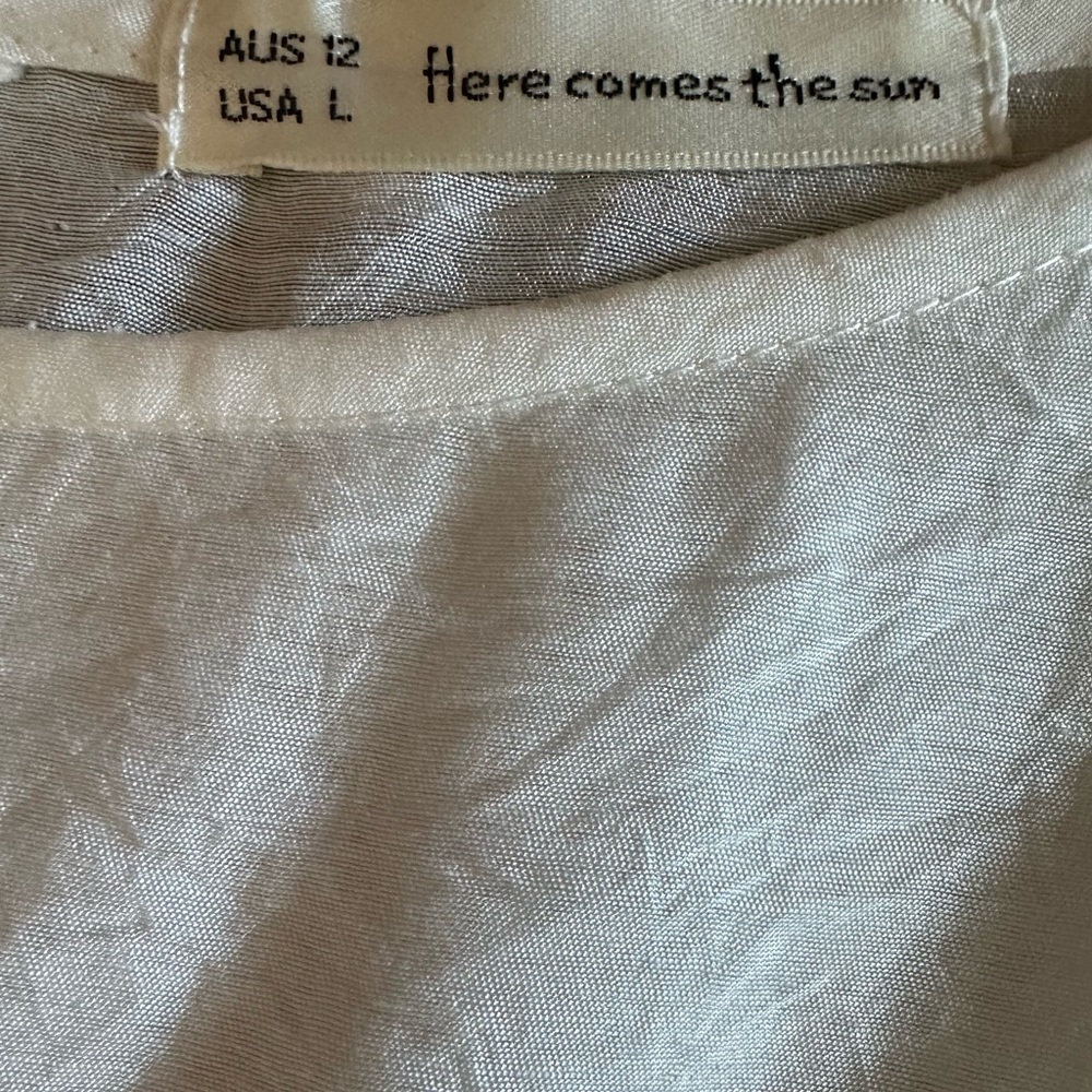 White Tiered Sundress with Flutter Sleeves - Picture 3 of 3
